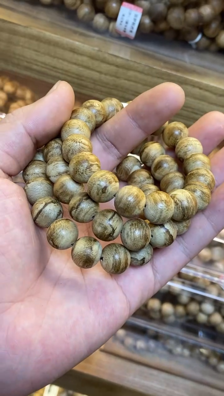 沉香手串达拉干圆珠单圈1.3虎斑多样性发其一