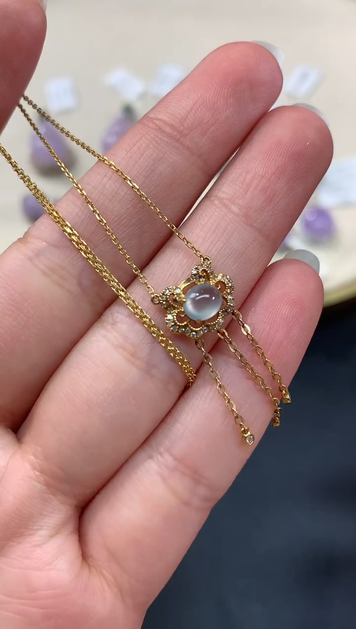 【闪购商品】翡翠吊坠(不含链)18K金镶嵌V38多样性发一件|2500