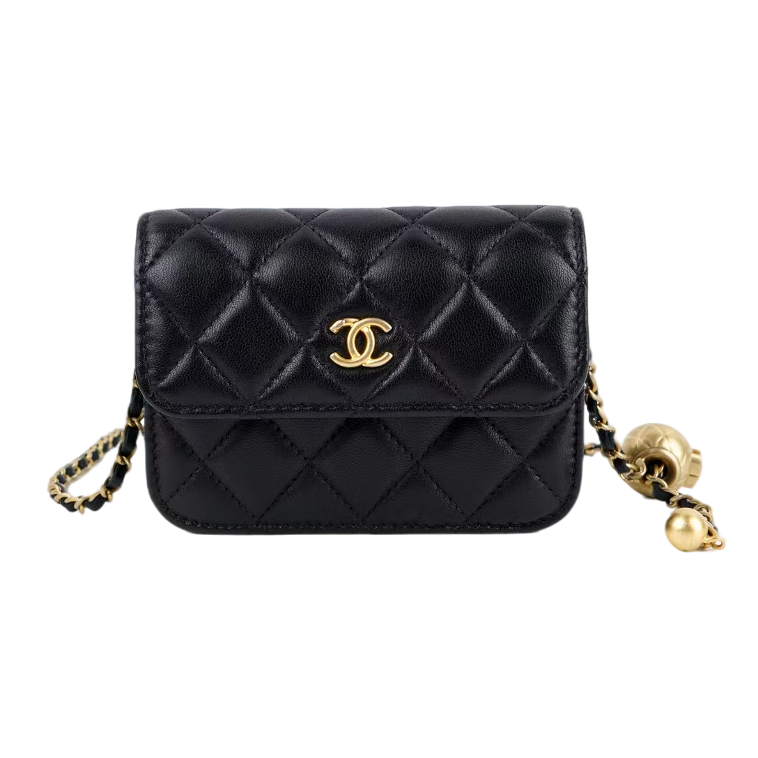 99新 Chanel/香奈儿 CHANEL香奈儿 小金球 经典翻盖 小羊皮口盖包