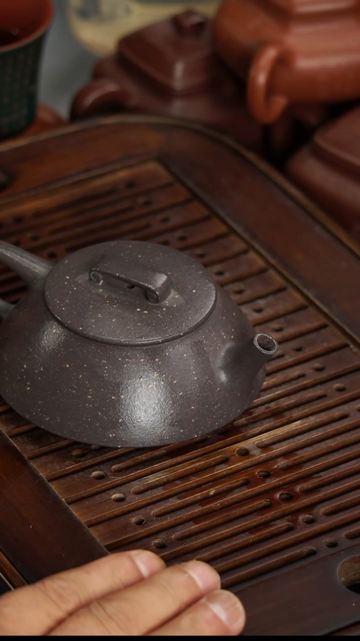 茶壶紫砂宜兴紫砂青灰段铺砂客瓢