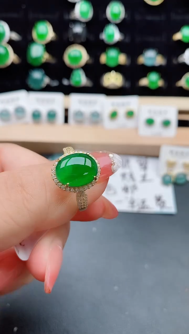 【闪购商品】翡翠戒指银S925镶嵌0588800