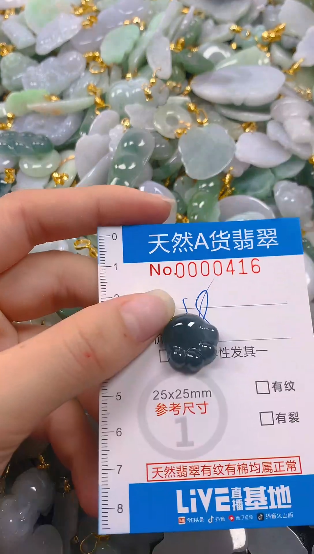 颈饰未镶嵌翡翠净货挂件-0416
