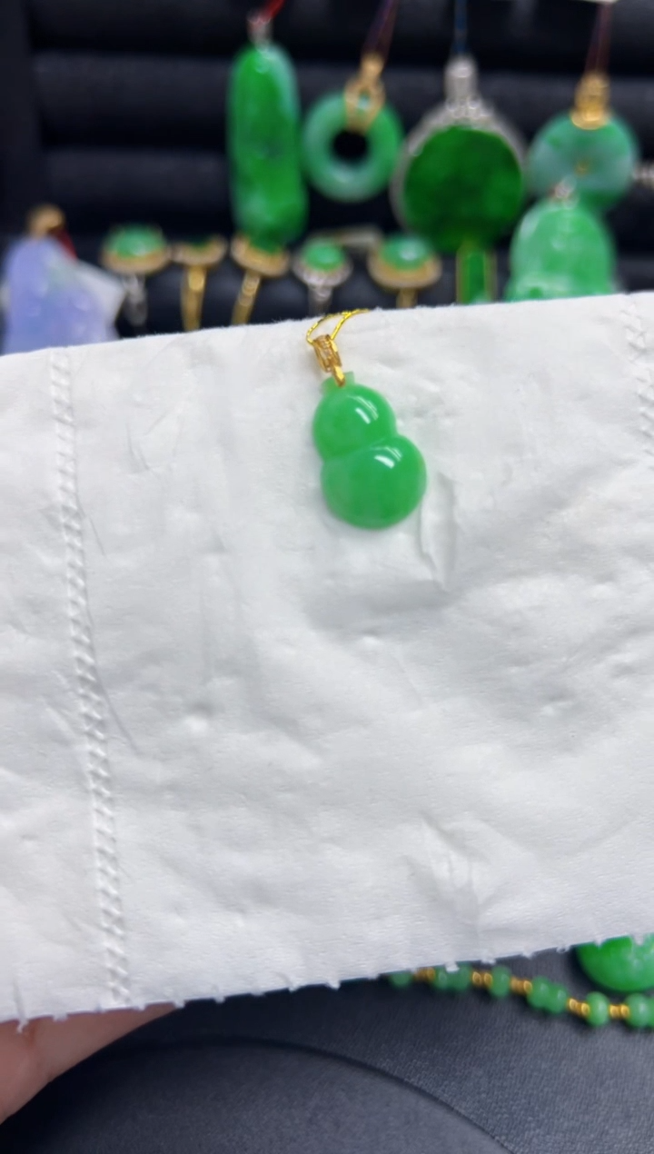 【闪购商品】翡翠颈饰18K金镶嵌Y缅料A货/支持复检/一件