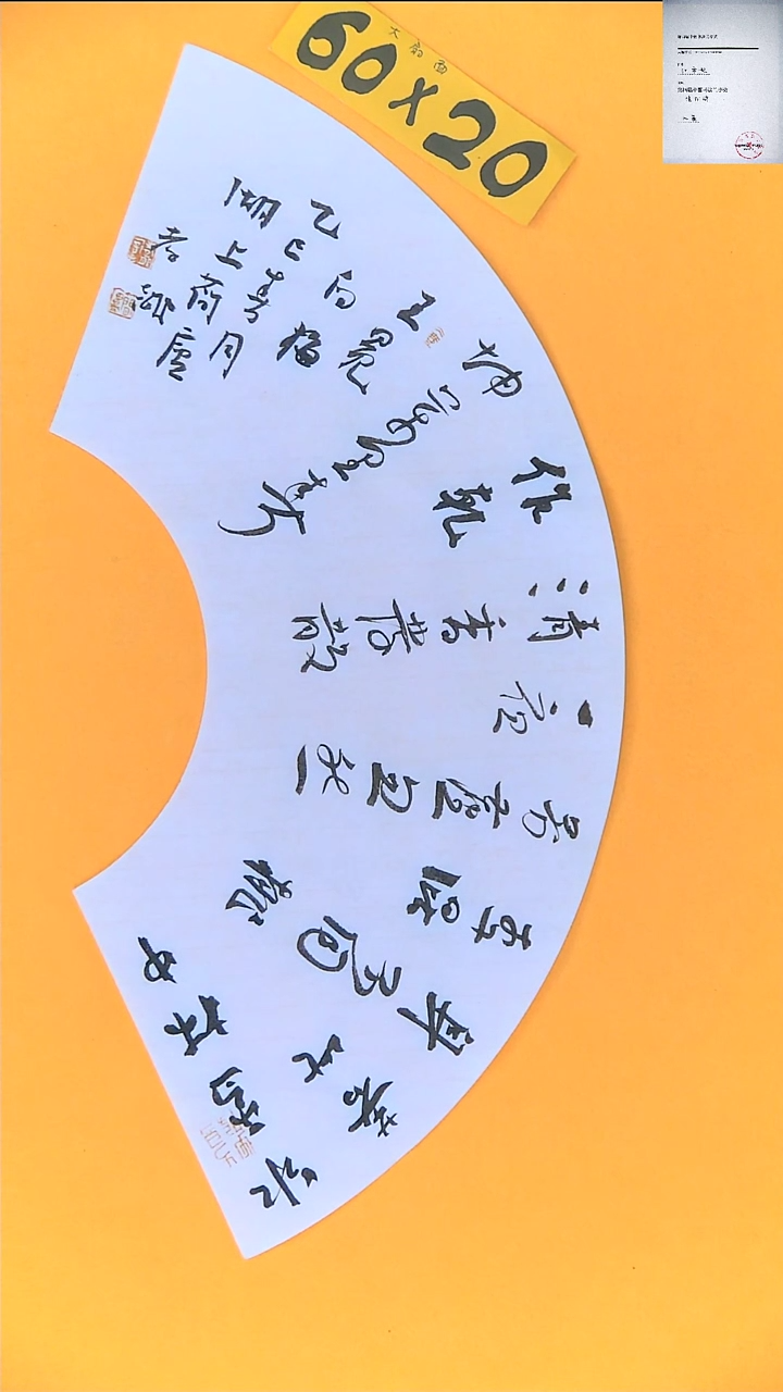 【闪购商品】书法江孝龙书法福利扇面白梅60*20