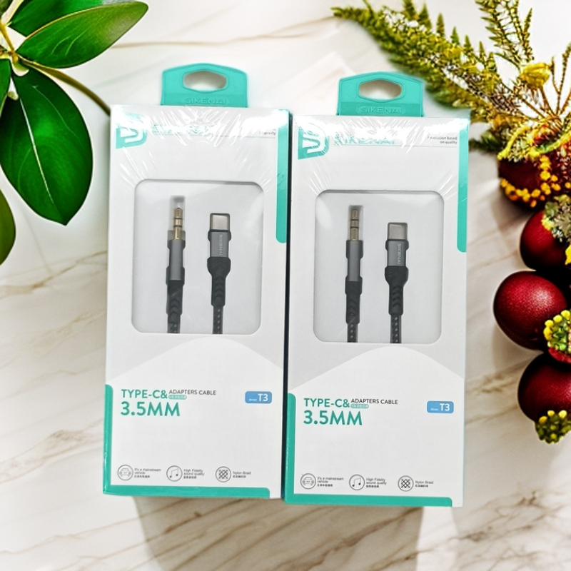 思科耐直播音频线 1米长黑色  3.5mm-TYPEC