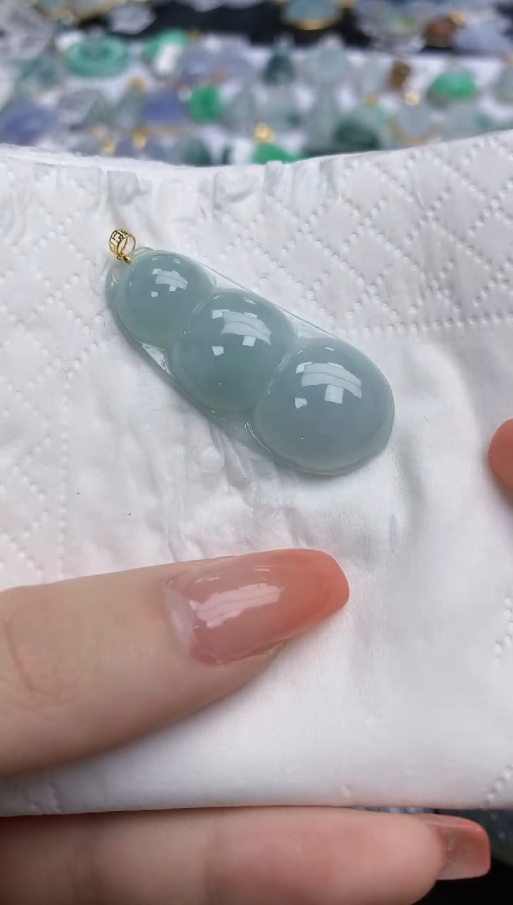 【闪购商品】翡翠颈饰18K金镶嵌天然缅甸翡翠A货
