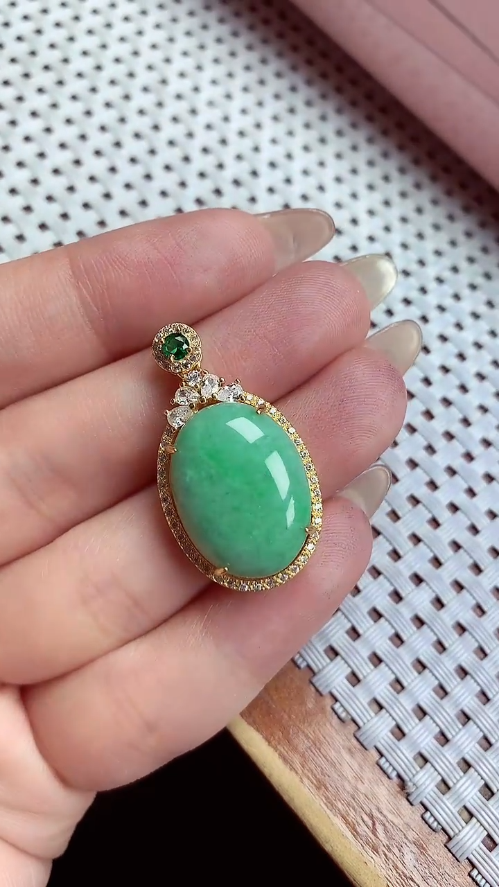 【闪购商品】翡翠颈饰银S925镶嵌吊坠