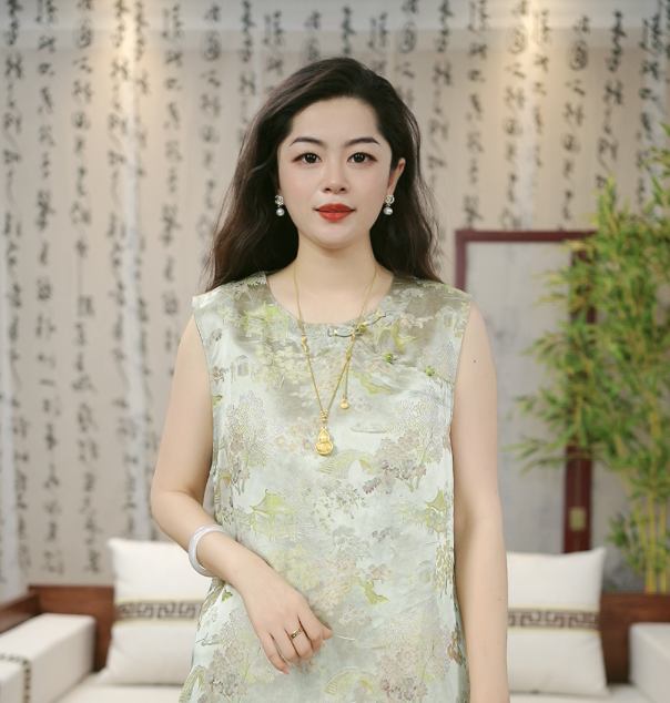 【锦釉--奥黛】新中式国风复古提花盘扣斜门襟上衣马甲