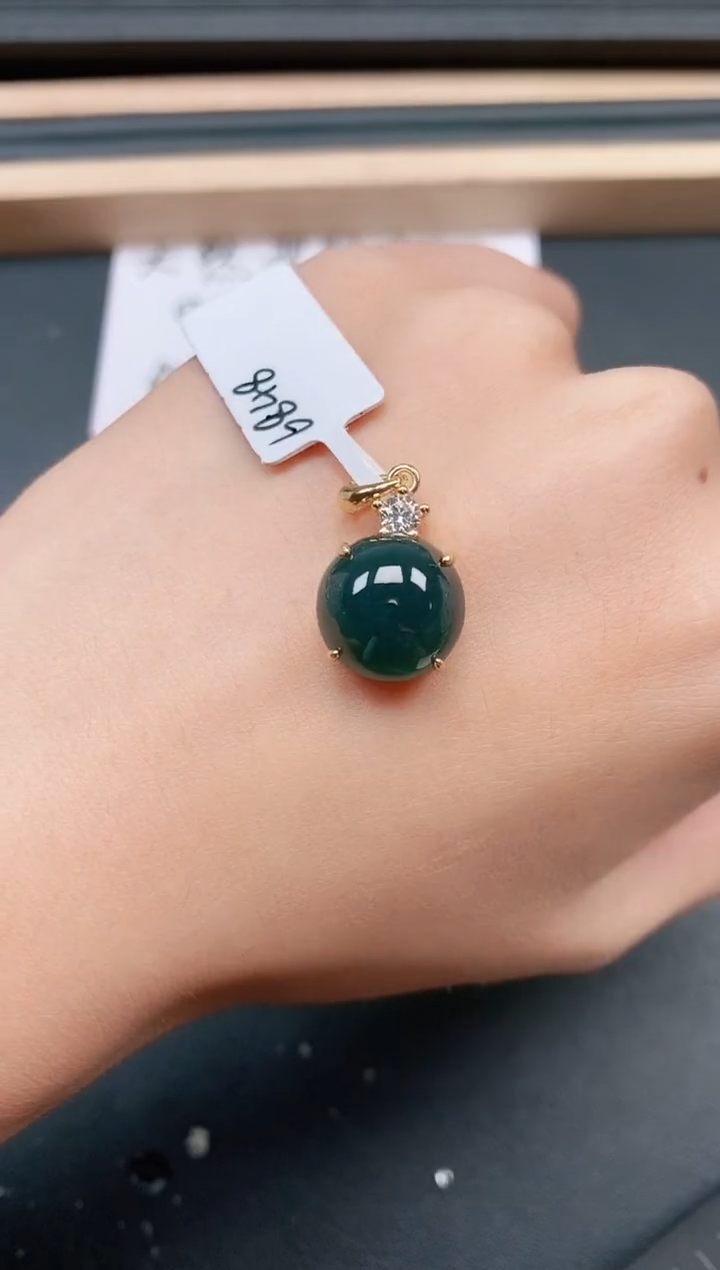 翡翠戒指银S925镶嵌1111