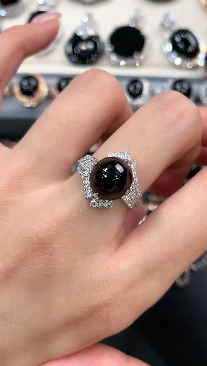 翡翠戒指18K金镶嵌q66  多样性一件发货