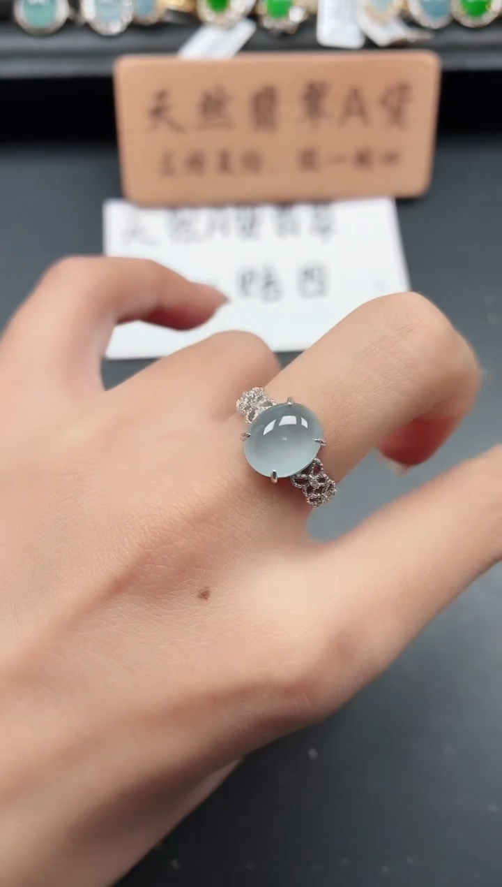 银S925镶嵌戒指翡翠111