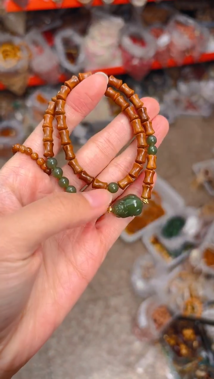 吊坠库克竹节双圈 貔貅