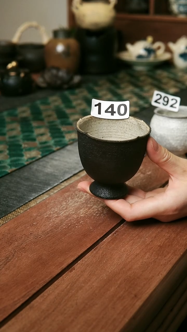 紫砂粉引系列--高足杯