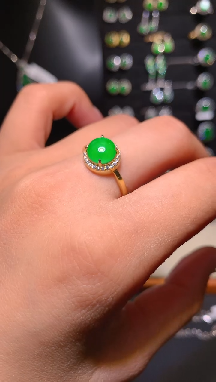 【闪购商品】翡翠戒指银S925镶嵌戒指