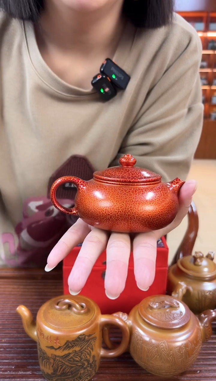 茶壶紫砂光器寒江 贝壳烧柴烧 