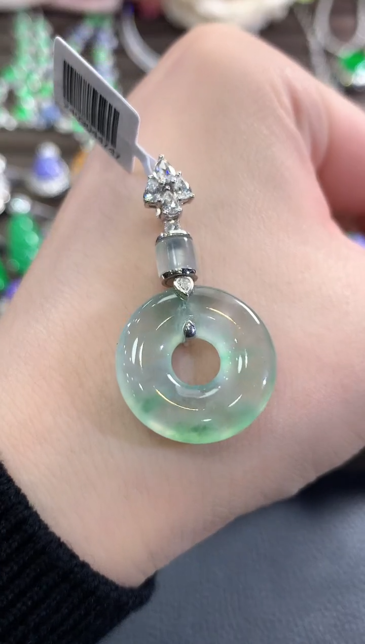 吊坠(不含链)18K金镶嵌翡翠g30 