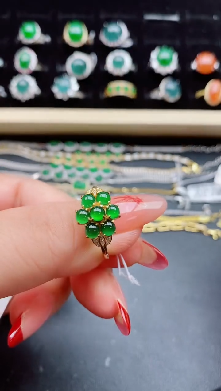【闪购商品】翡翠戒指银S925镶嵌321321