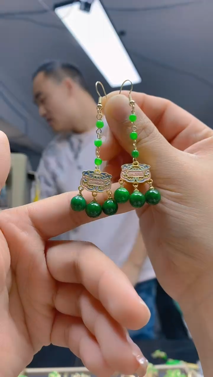 【闪购商品】翡翠耳饰合金0313翡翠耳钩