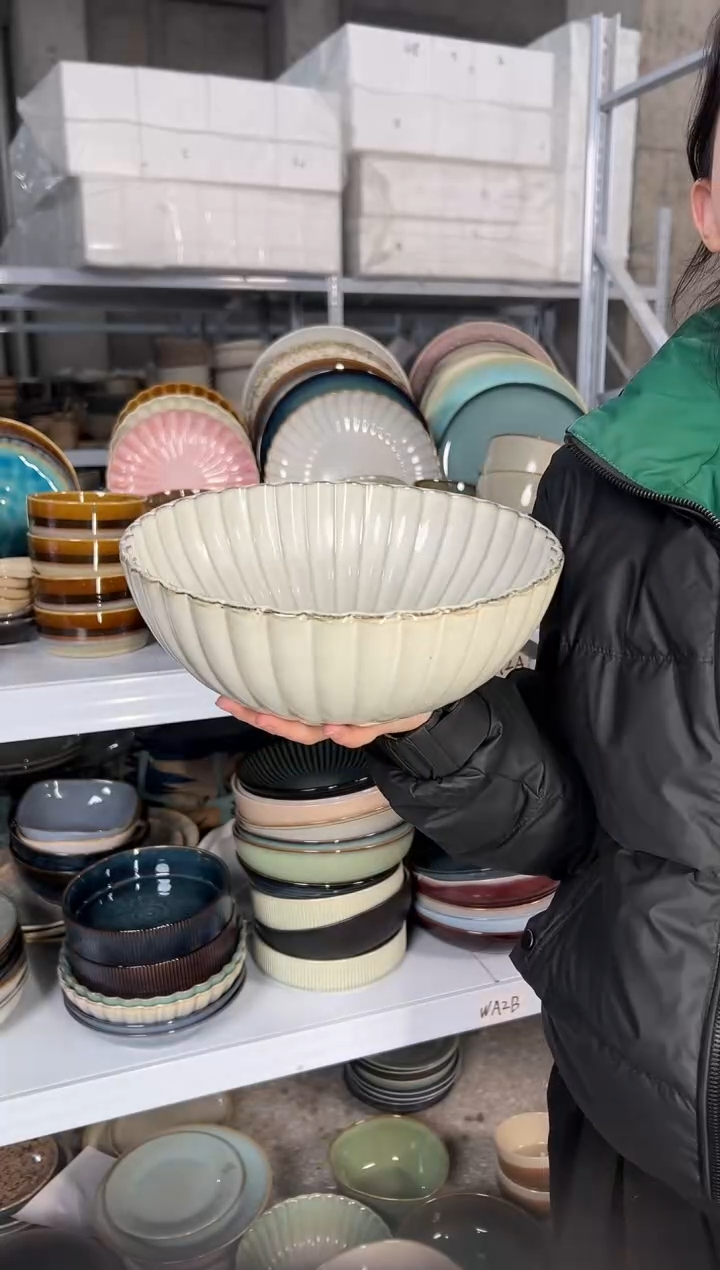 陶瓷外贸尾货瑕疵满20包邮X大汤盆