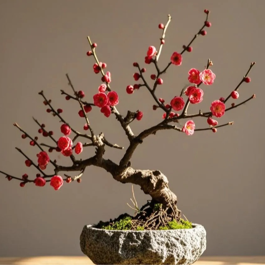 带花苞浓香型耐寒梅花老桩盆栽适合阳台庭院种植