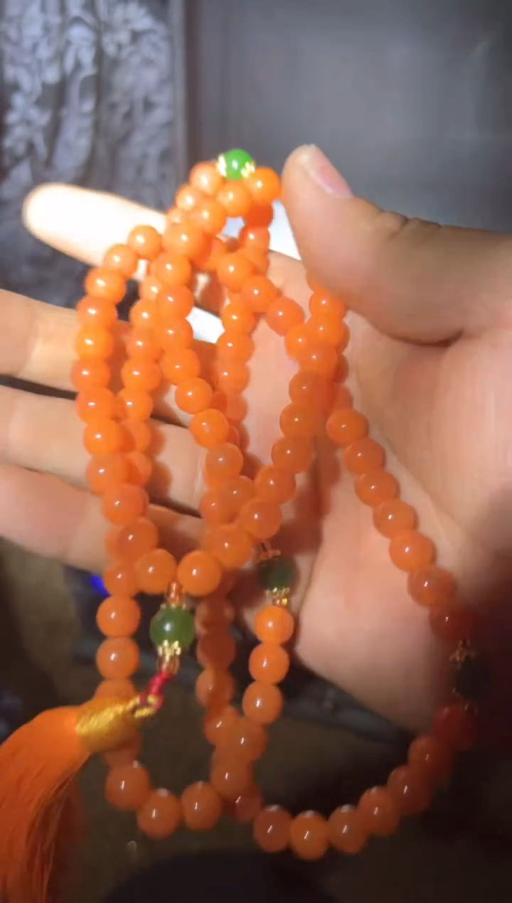 和田玉未镶嵌挂件橙玉项链带流苏