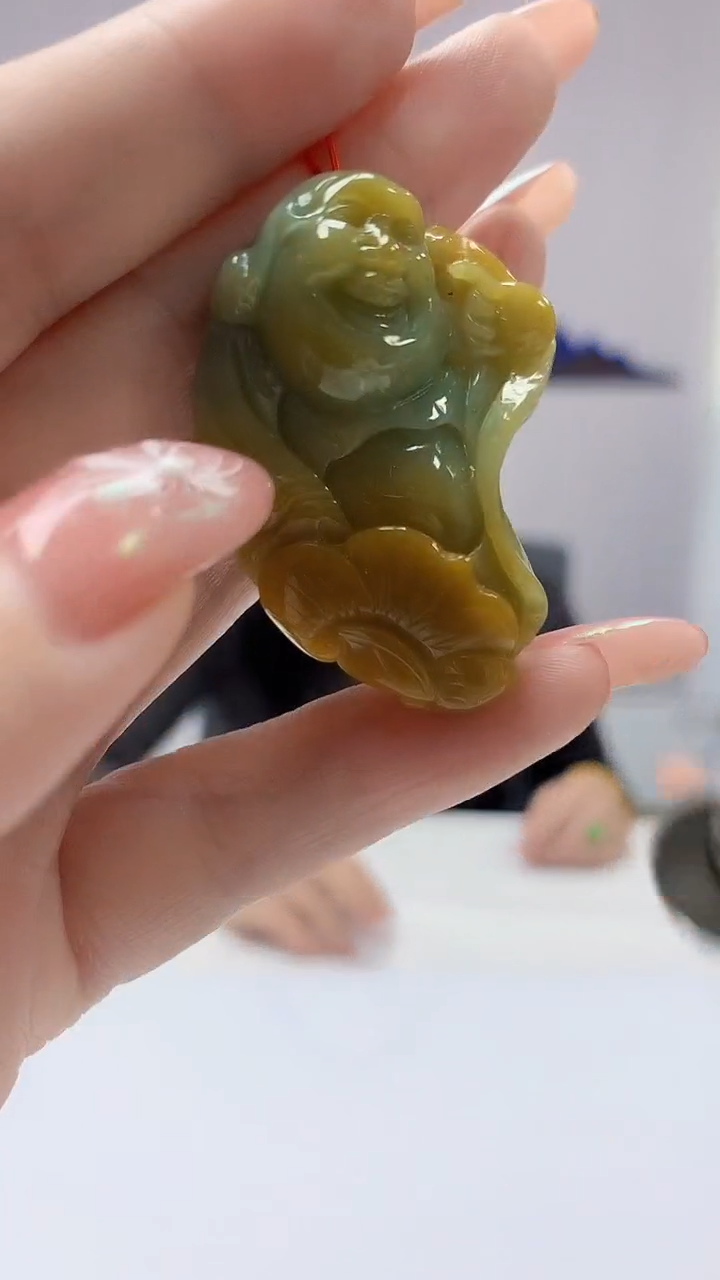 【闪购商品】定制翡翠未镶嵌4852DD-毛货挂件156