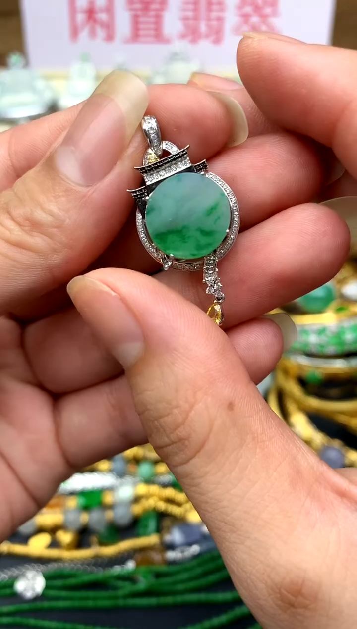 18K金镶嵌手链翡翠321-中国好珍宝