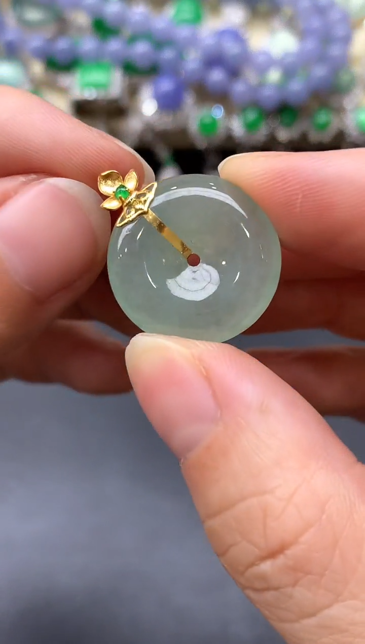 颈饰18K金镶嵌翡翠115-中国好珍宝