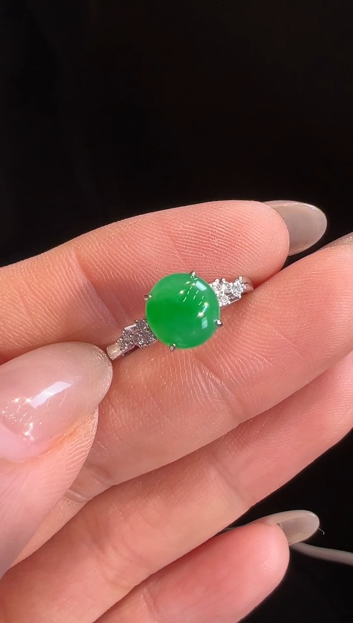 【闪购商品】翡翠戒指18K金镶嵌戒指