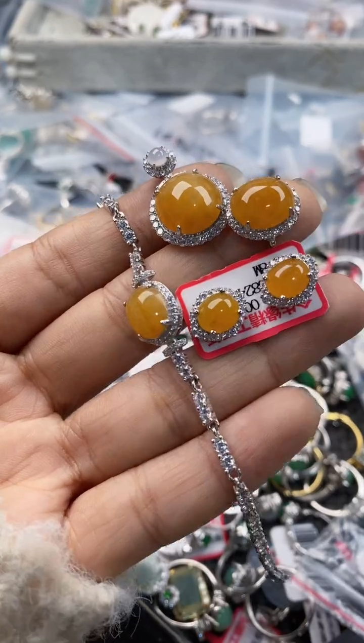 银S925镶嵌戒指翡翠1010---10