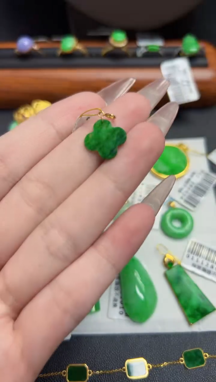 【闪购商品】翡翠颈饰18K金镶嵌Y缅料A货/多样性发货/一件