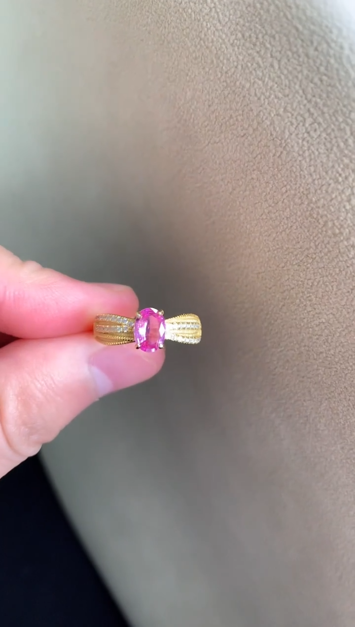 戒指蓝宝石银S925镶嵌戒指