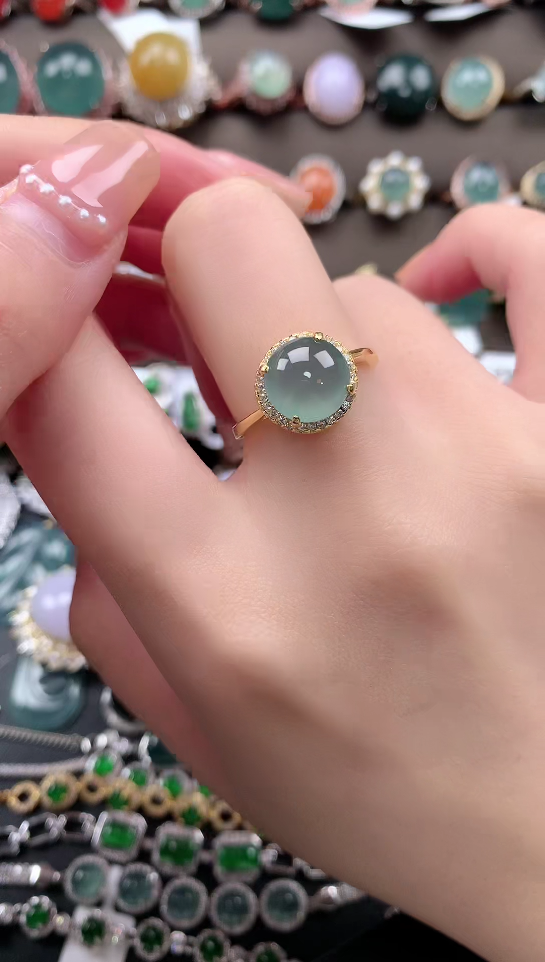 【闪购商品】翡翠戒指银S925镶嵌51241