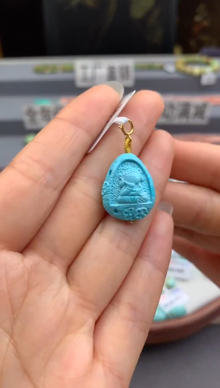 未镶嵌绿松石雕刻茜.n69