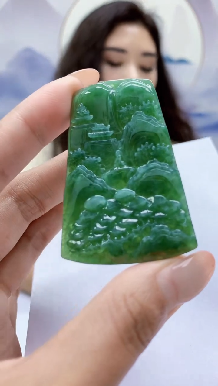 定制翡翠未镶嵌4829MM-毛货挂件48