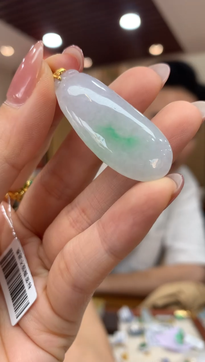 吊坠(不含链)18K金镶嵌翡翠福瓜