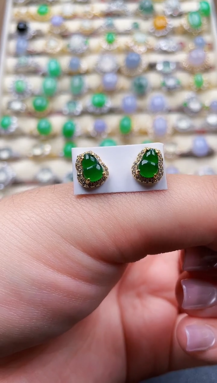 银S925镶嵌戒指翡翠184