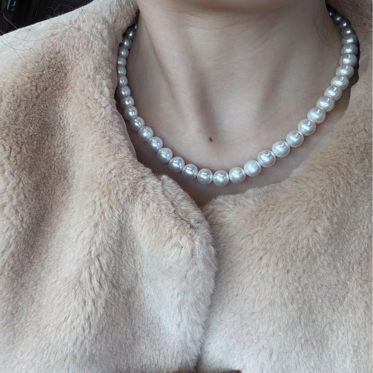 淡水天然珍珠强光大卡珍珠