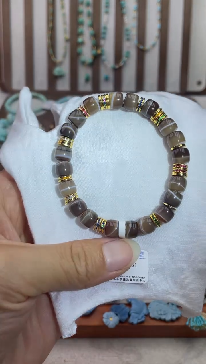 玛瑙/玉髓手串合金57