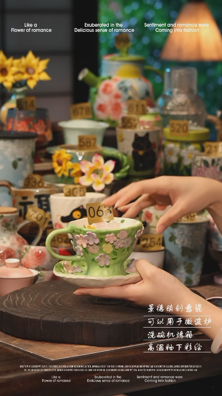 陶瓷景德镇高温釉下彩手工手绘款式