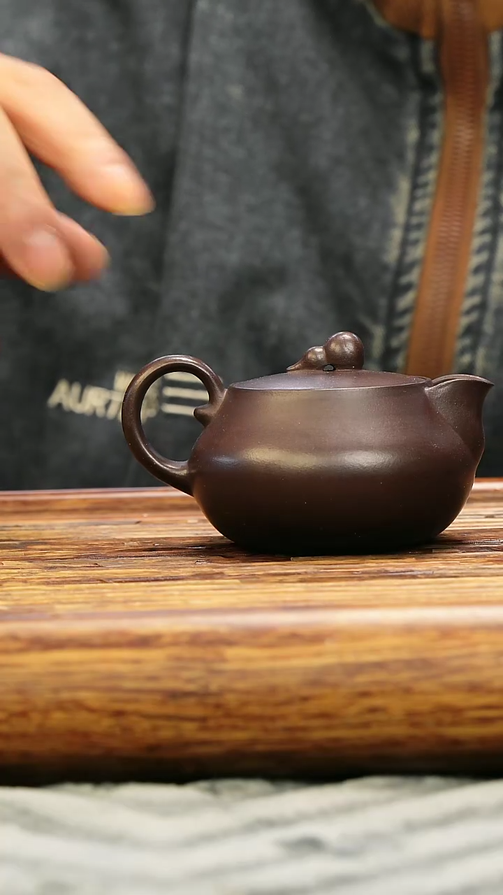 茶壶紫砂千砂 茄皮紫泥福禄