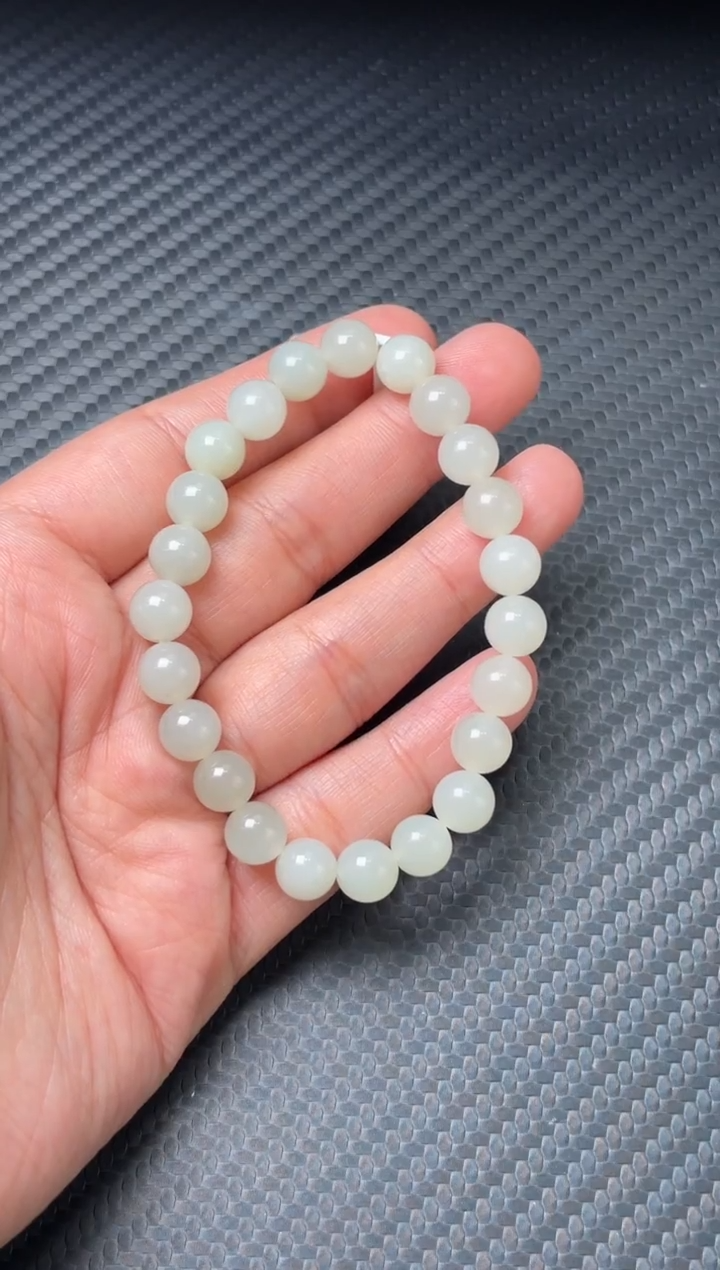 未镶嵌手串和田玉且末近矿微色差卡8SH