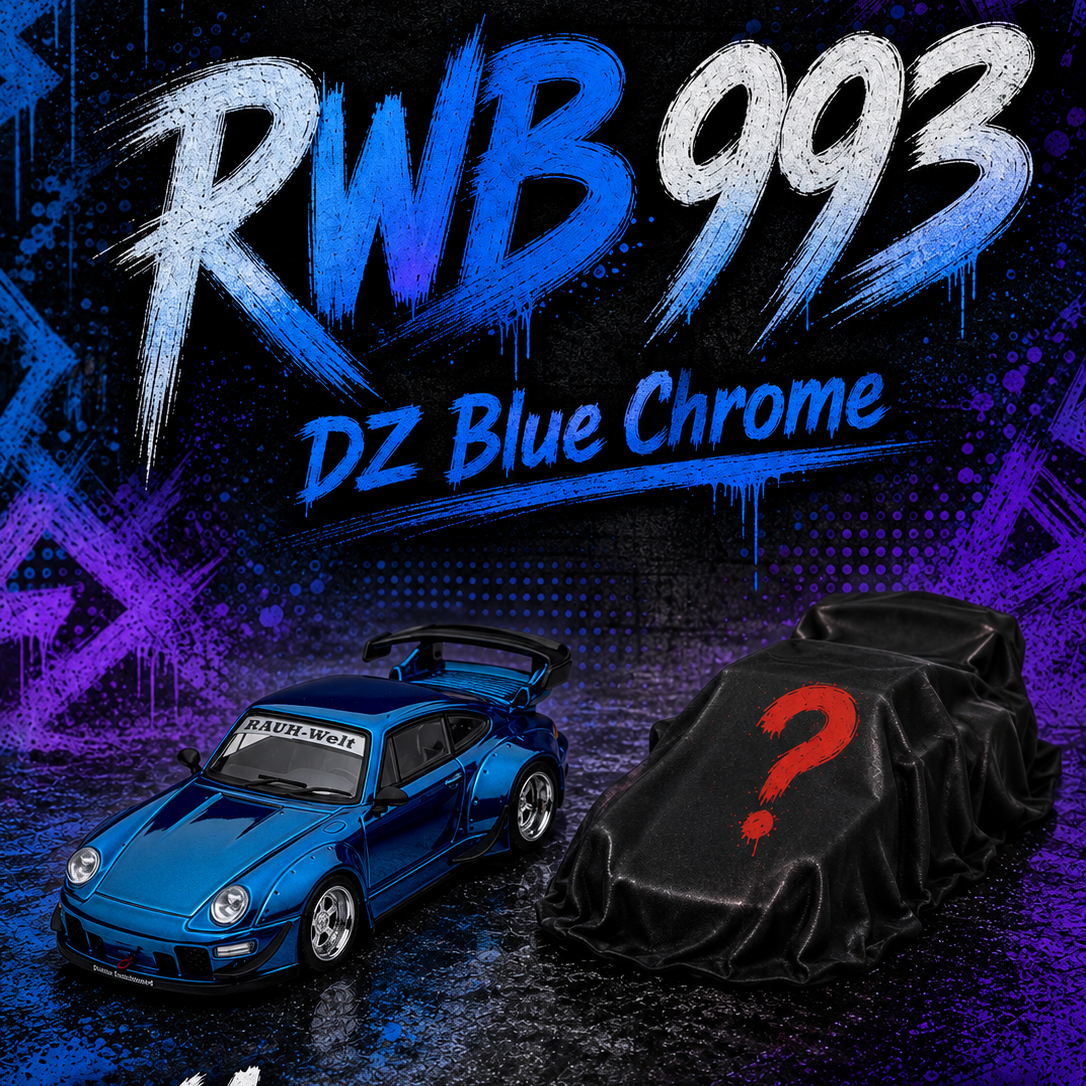 MH 1:64 保时捷 993 964 Purple Blue Chrome 合金车模