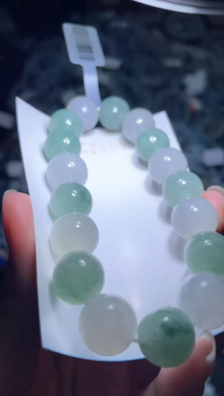 未镶嵌定制翡翠天然缅甸翡翠手串36