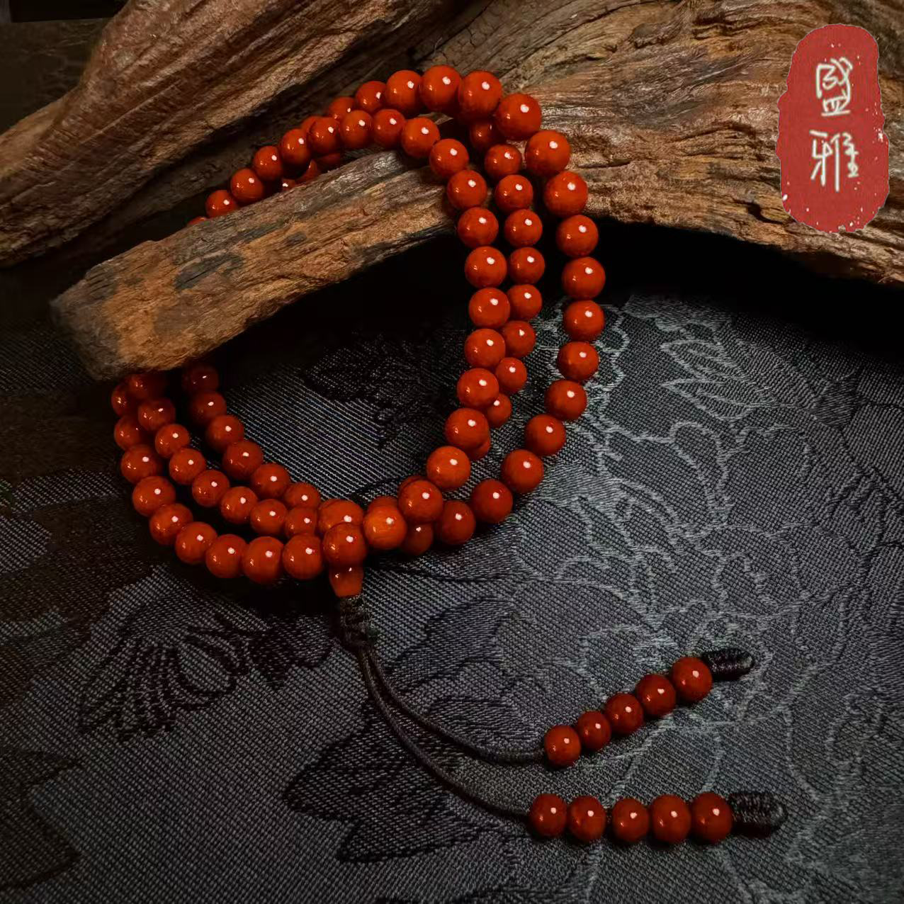   【赤水-科西卡】108珠天然珊瑚制品多圈项链5mm➕27003