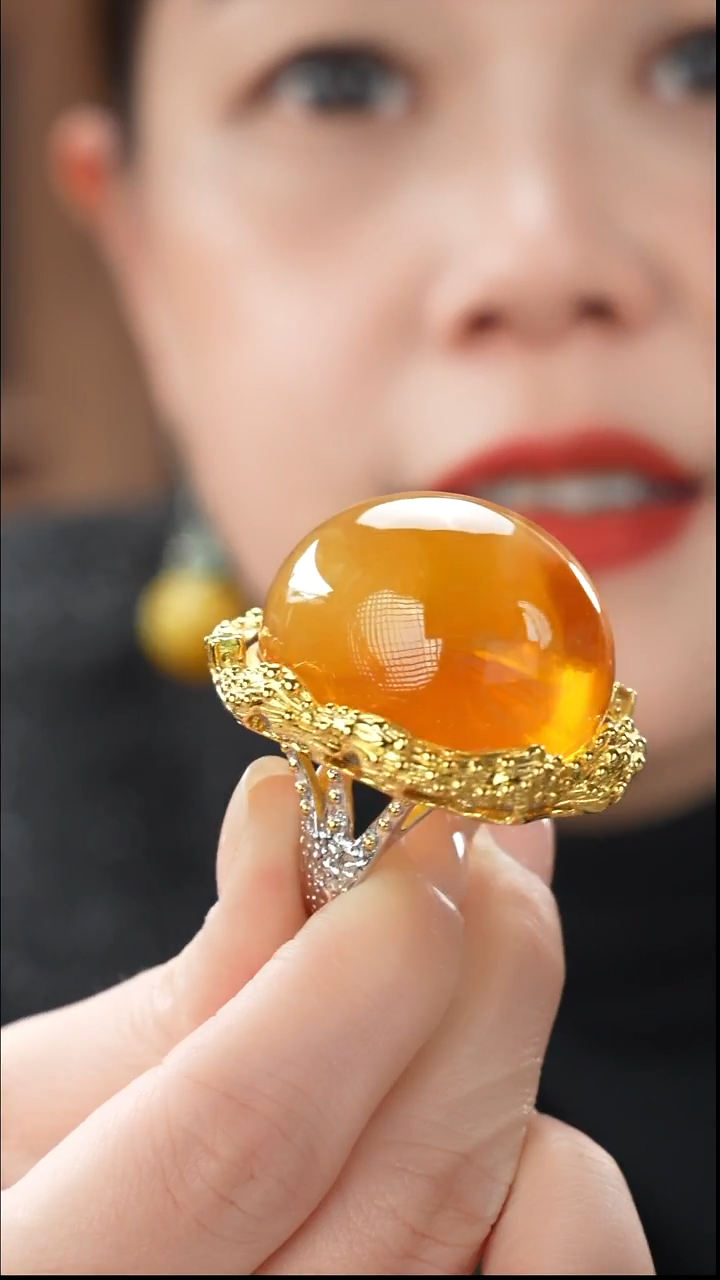 琥珀吊坠(不含链)未镶嵌精品蜜蜡戒指