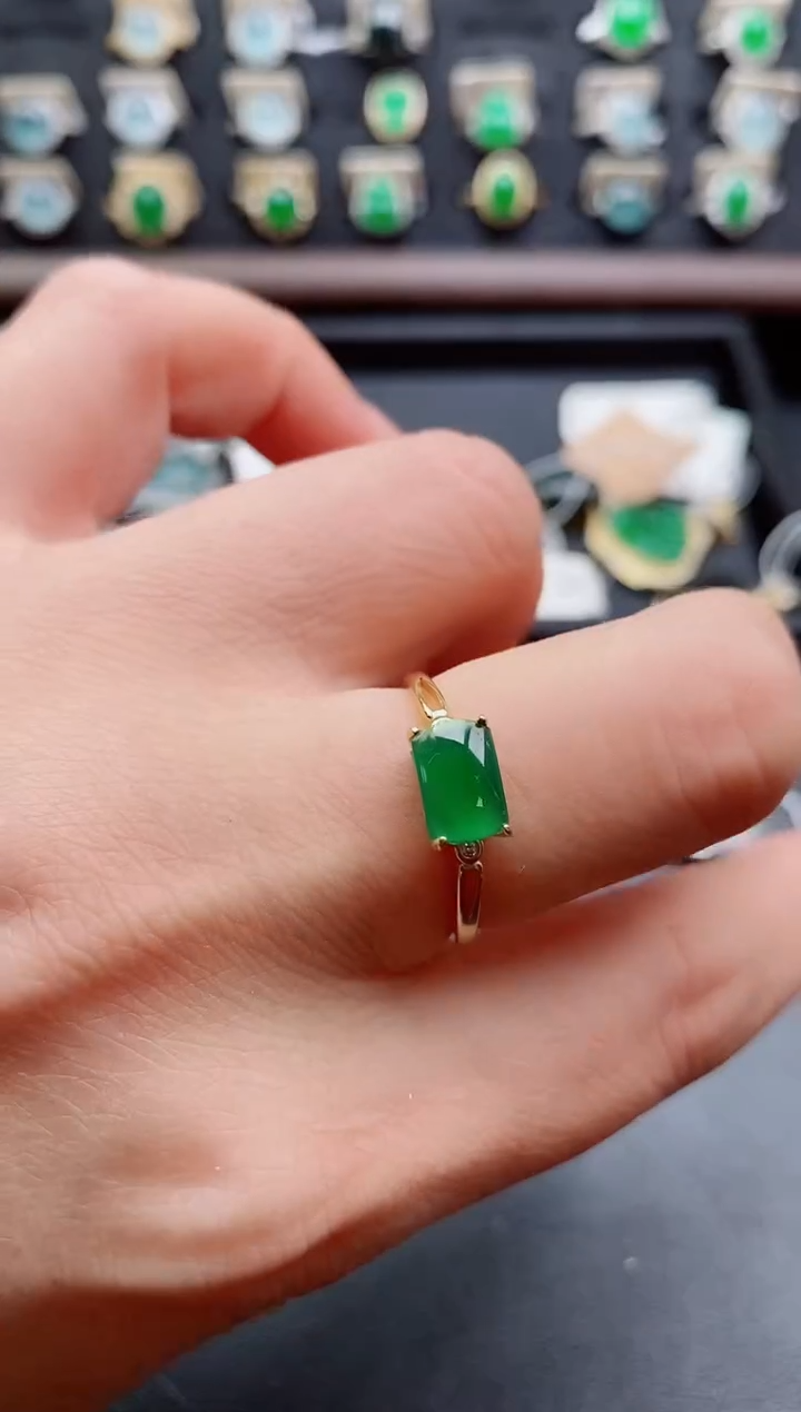 银S925镶嵌戒指翡翠1