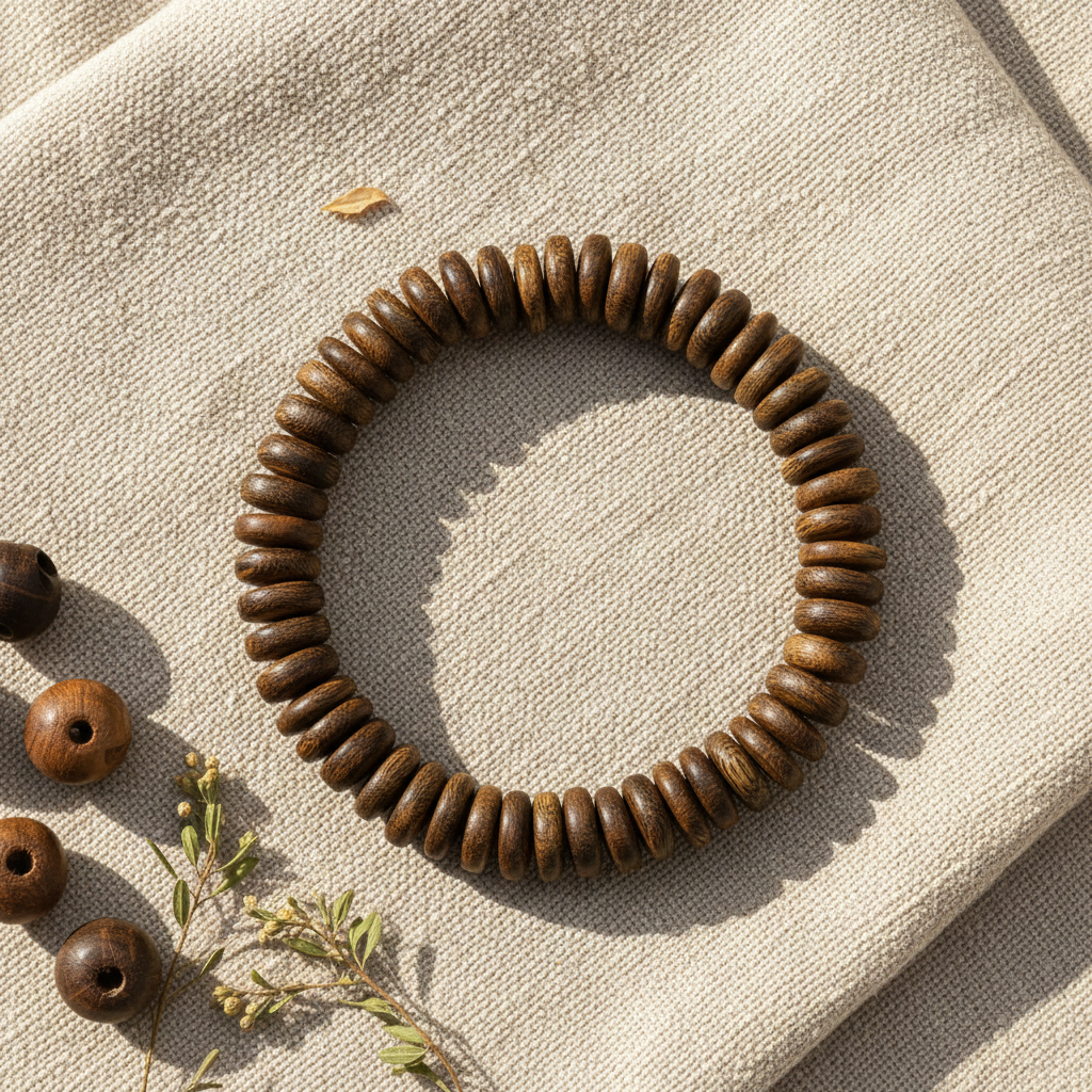 沉香海南霸王岭随型1.0算盘珠单圈沉香手串