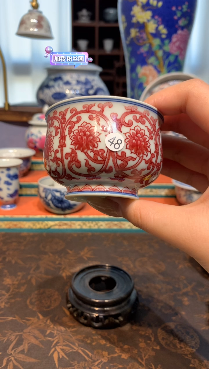 48釉里红杯子ylh110