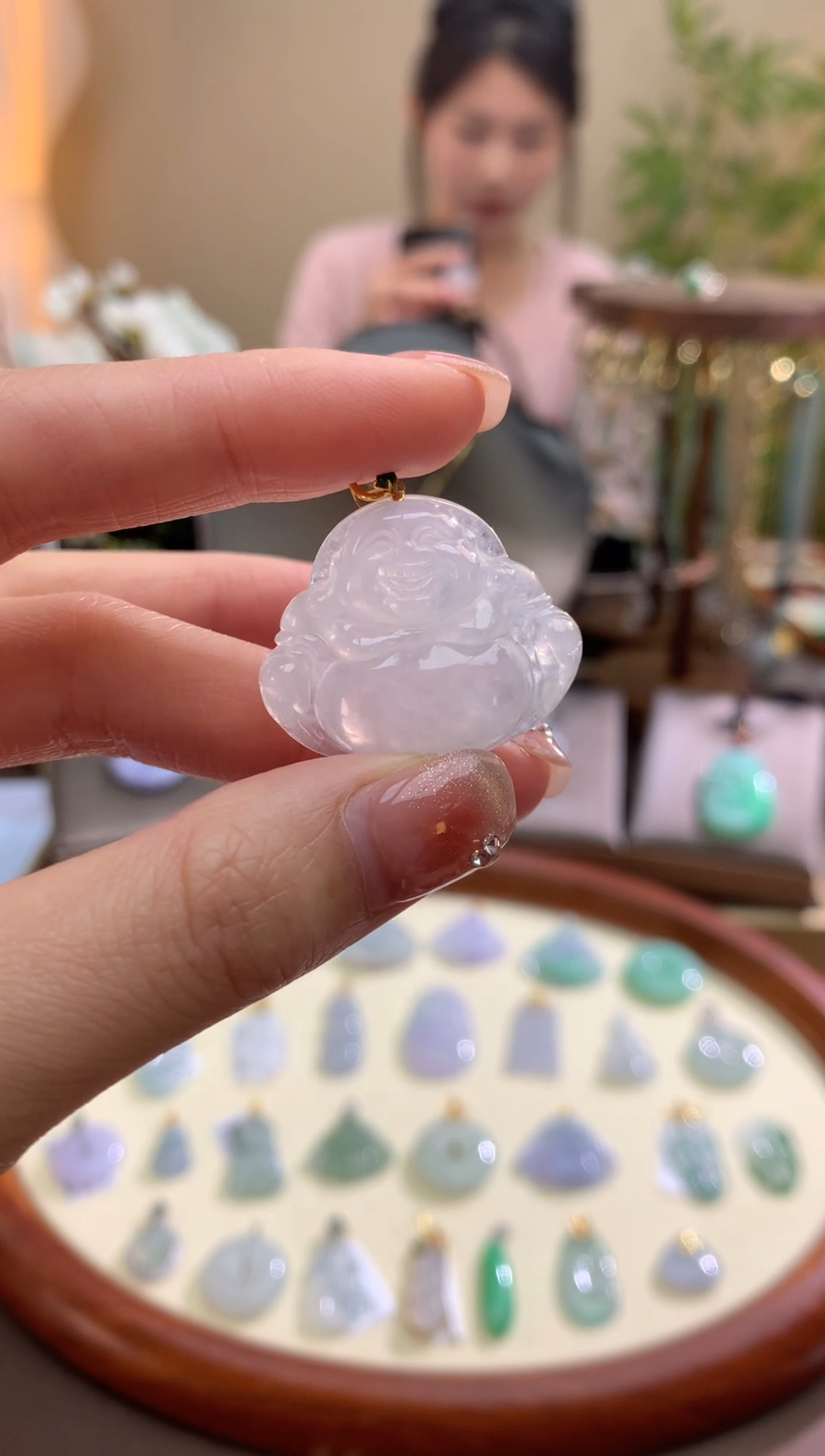 【闪购商品】翡翠颈饰18K金镶嵌佛公